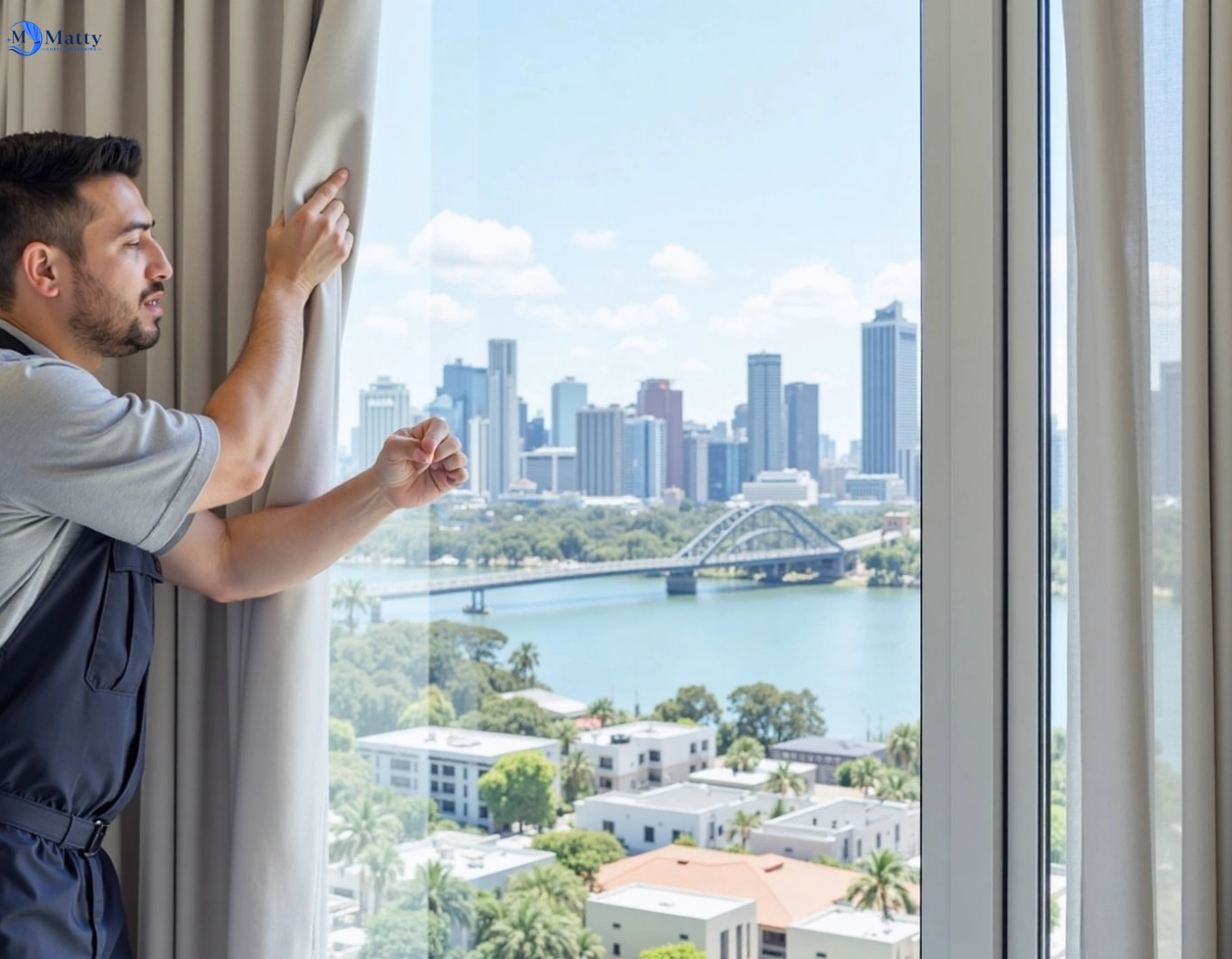 Professional curtain steam cleaning service robina QLD by Matty Curtain Cleaning