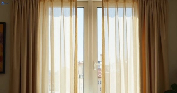 Dusty and dull curtains in robina before steam cleaning